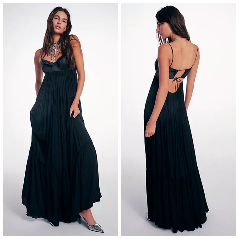 Free People Freya Maxi Dress Black